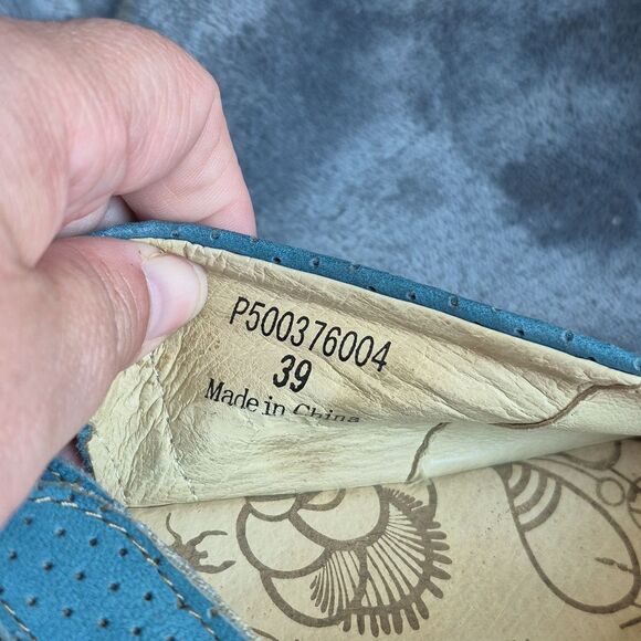 Fly London Women's Size 39 Teal Leather Wedge Shoe - Picture 5 of 9